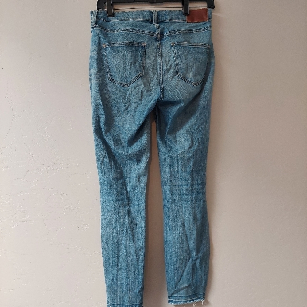 Madewell Denim Blue Jeans Pants Distressed High Riser Skinny Women Size 27 - Picture 2 of 10